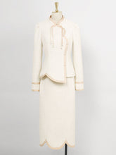 Load image into Gallery viewer, 2PS Apricot Tweed Top Jacket And Skirt 1960S Vintage Suit