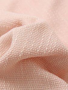 Orange Pink Peter Pan Collar Retro Swing Tweed Dress With Long Sleeve For Winter