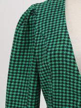 Load image into Gallery viewer, 1950S  Green Houndstooth Long Sleeve Vintage Blazer Swing Dress Set