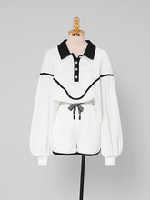 Load image into Gallery viewer, 2PS Sportswear White 1950S Vintage Girdle Sweatshirt And Shorts Set