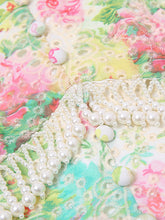 Load image into Gallery viewer, White 1960S Vintage Floral Printed Pearl Puff Sleeve Bodycon Dress