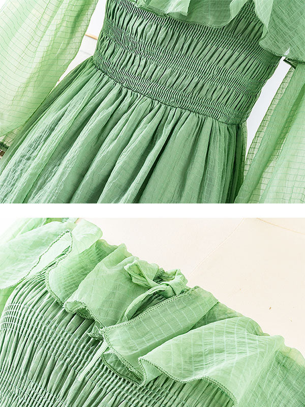 Green Mid Centuries Ruffles Vintage Maxi Dress – Jolly Vintage