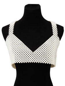 Vintage Pearl BodyChain Vest Top for Women