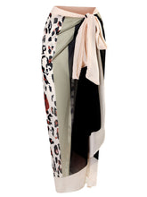 Load image into Gallery viewer, Floral Print Retro Style V Neck One Piece With Bathing Suit Wrap Skirt
