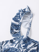 Load image into Gallery viewer, Floral Print Retro Style Strap One Piece With Bathing Suit Wrap Skirt