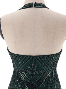 1920S Halter Fringed Sequin Gatsby Flapper Dress