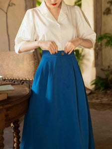 Lake Blue 1950S Vintage Audrey Hepburn's outfit in Roman Holiday
