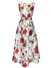 Load image into Gallery viewer, Roce Print Sleeveless Classic 1950S Vintage Garden Party Dress
