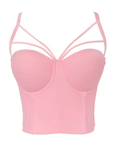 Solid Color Cut Out Corset Camisole Top