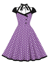 Load image into Gallery viewer, Minnie 1950s Polka Dot Cap Sleeve Vintage Swing Dress