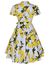 Load image into Gallery viewer, 1960S Lemon Print Swing Dress With Belt