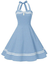 Load image into Gallery viewer, 1950S Polka Dots Halter Sailor Style Dress 