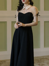 Load image into Gallery viewer, Black Semi-Sheer Bowkont Little Black Dress