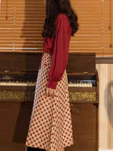 Load image into Gallery viewer, 2PS Red Long Sleeve Blouse And Red  Polka Dots Swing Skirt Dresss Set