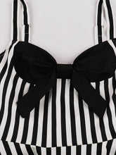 Load image into Gallery viewer, Beetlejuice Costume Spaghetti Strap Pocket Dress With Black and White Vertical Stripe