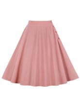 Load image into Gallery viewer, Pink Button High Wasit Swing 1950S Vintage Dance Skirt