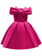 Load image into Gallery viewer, Kids Little Girls&#39; Dress Off Shoulder Bow Birthday Christening Dress