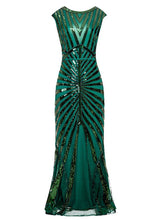 Load image into Gallery viewer, 1920S Sequin Gatsby Maxi Dress