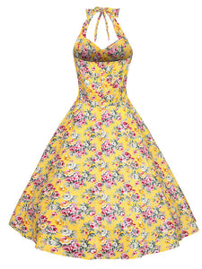 Sweet Rose Cotton 50s Swing Dress