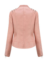 Load image into Gallery viewer, Rivet Long Sleeve PU Leather Motorcycle Jacket