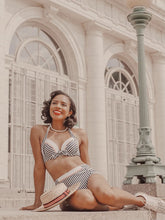 Load image into Gallery viewer, Concise High Waisted Two Piece Striated Triangle Bikini Bathing Suit