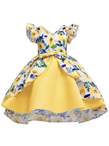 Kids Little Girls' Dress Floral Print Birthday Christening Dress