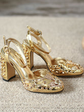 Load image into Gallery viewer, Luxurious Rivet Chunky Heel Sandals Vintage Shoes