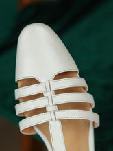 Load image into Gallery viewer, Women&#39;s Flats Sandals Round Toe Hollow Belt Leather Vintage Shoes