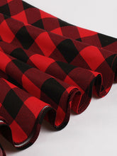 Load image into Gallery viewer, Red Plaid Turn Collar Cotton Vintage 1950S Dress With Belt