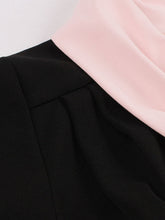 Load image into Gallery viewer, 1950S Pink Bowknot Collar Vintage Styel Black Dress