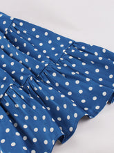 Load image into Gallery viewer, Blue And White Polka Dots Big Bow Swing Dress