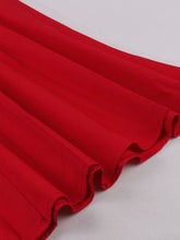 Load image into Gallery viewer, Lapel Collar Red And White Contrast Trim Vinatge Dress