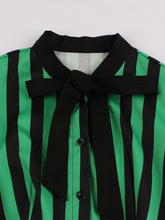 Load image into Gallery viewer, Green and Black Stripe With Pockets 50S Halloween Dress