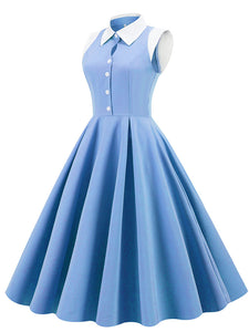 Light Blue Cinderella Style 1950S Dress With Pockets