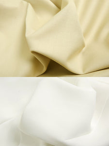 Yellow V Neck Shirt And White High Waisted Wide Leg Trousers Suit