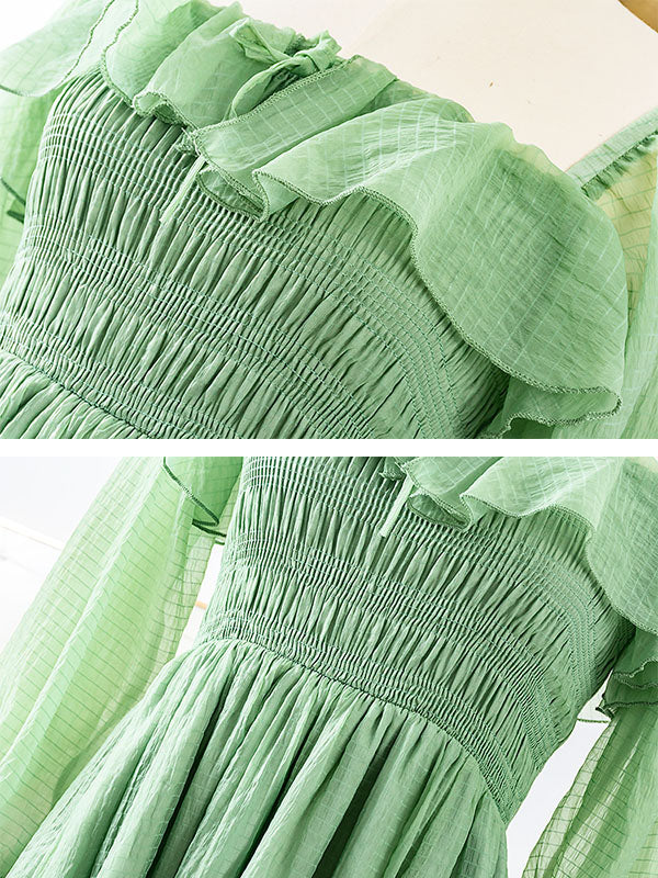 Green Mid Centuries Ruffles Vintage Maxi Dress – Jolly Vintage