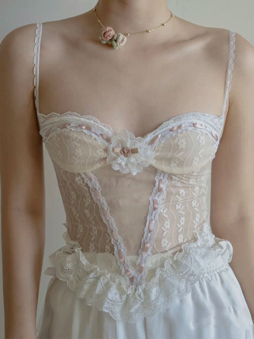 Lace Ruffles Corset