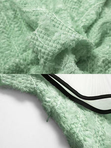 Pea Green Layered Ruffle Collar Knit Mermaid Dress