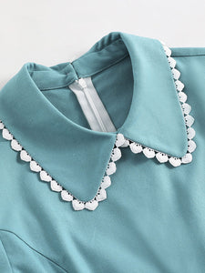 Lake Blue Peter Pan Collar 1950S Dress With Pockets