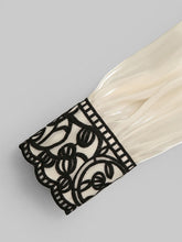 Load image into Gallery viewer, 2PS White Butterfly Long Sleeve Top And Black Swing Skirt Suit