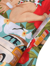 Load image into Gallery viewer, Vintage Print V Neck 1950S Swing Dress