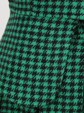 Load image into Gallery viewer, 1950S  Green Houndstooth Long Sleeve Vintage Blazer Swing Dress Set