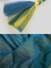 Load image into Gallery viewer, Blue V Neck Lantern Sleeve Pleated Fairy Dress