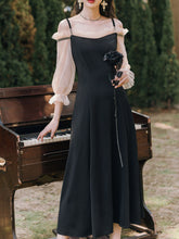 Load image into Gallery viewer, Ballet Cold Shoulder Vintage Little Black Dress