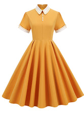 Load image into Gallery viewer, Solid Color Peter Pan Collar 1950S Dress With Pockets