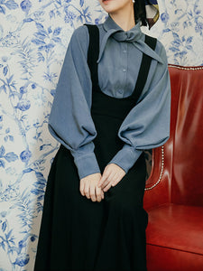 With Bow Collar Beauxbatons Same Style Vintage Fall Shirt Set Dress