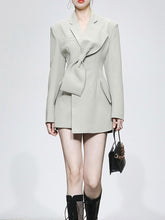 Load image into Gallery viewer, Grey Bowknot Long Sleeve 1950S Vintage Blazer