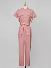 Load image into Gallery viewer, Pink Ruffles 1950S Vintage Jumpsuit With Belt