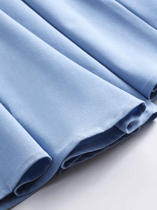 Blue Square Collar 1950S Swing Vintage Dress