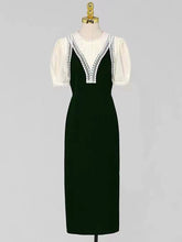 Load image into Gallery viewer, White 1950S Vintage Lace Puff Sleeve Bodycon Dress